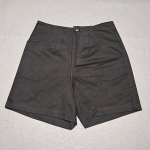 A.B Lambdin Womens High Waist Shorts Sz 6 Black Cotton Spandex Made in USA VTG